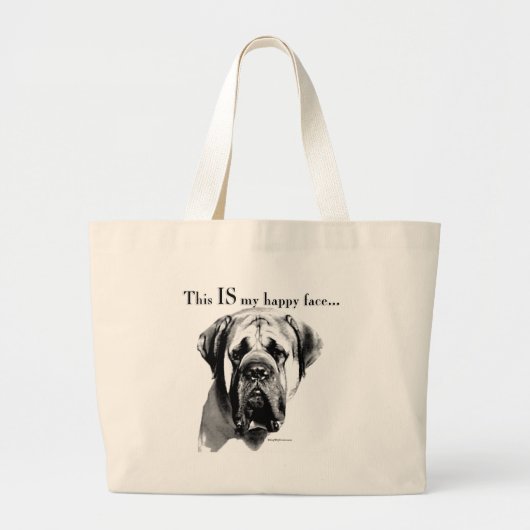 Mastiff Happy Face Jumbo Stoffbeutel (Vorne)