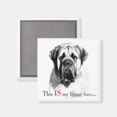 Mastiff Happy Face Magnet (Vorderseite/Rückseite)