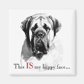Mastiff Happy Face Magnet (Vorne)