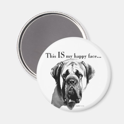 Mastiff Happy Face Magnet (Vorderseite/Rückseite)