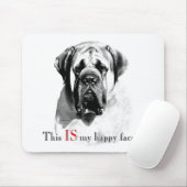 Mastiff Happy Face Mousepad (Mit Mouse)