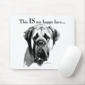 Mastiff Happy Face Mousepad (Mit Mouse)