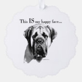 Mastiff Happy Face Ornament Karte (Rückseite)