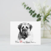 Mastiff Happy Face Postcard Postkarte (Stehend Vorderseite)