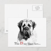 Mastiff Happy Face Postcard Postkarte (Vorne/Hinten)