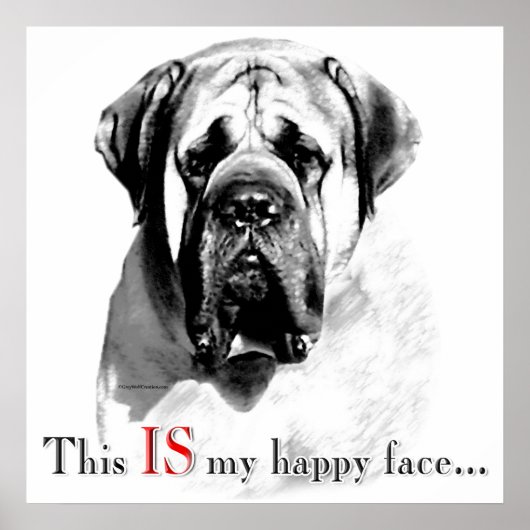 Mastiff Happy Face Poster (Vorne)
