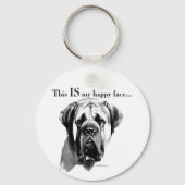 Mastiff Happy Face Schlüsselanhänger (Rückseite)