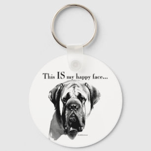 Mastiff Happy Face Schlüsselanhänger