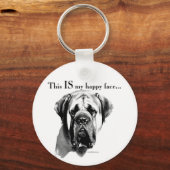 Mastiff Happy Face Schlüsselanhänger (Vorderseite)