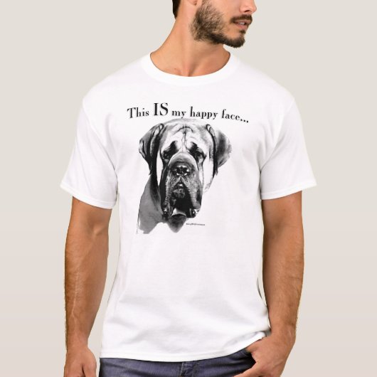 Mastiff Happy Face T-Shirt (Vorderseite)