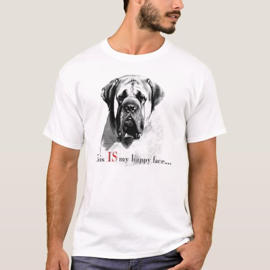 Mastiff Happy Face T - Shirt (Vorderseite)
