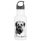 Mastiff Happy Face Trinkflasche (Vorderseite)