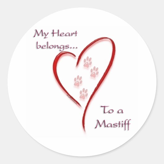Mastiff Heart Belongs - Aufkleber (Vorderseite)