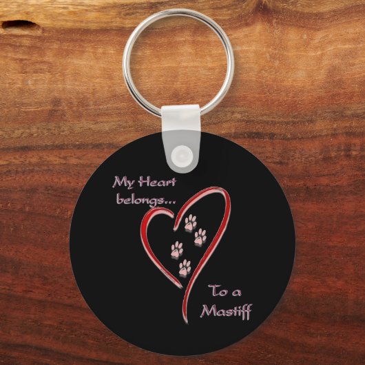 Mastiff Heart Belongs Schlüsselanhänger (Rückseite)