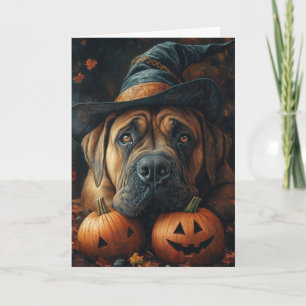 Mastiff Hexen Halloween Feiertagskarte