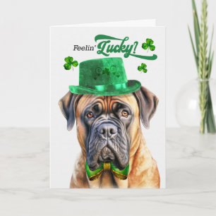 Mastiff-Hund fühlt sich am St. Patrick's Day glück Feiertagskarte