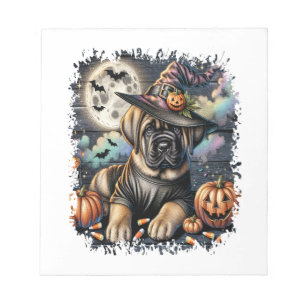 Mastiff-Hund Halloween-Platz Notizblock