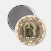 Mastiff-Hund Magnet (Vorderseite/Rückseite)