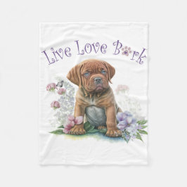 Mastiff Hund Mama Floral Fleecedecke