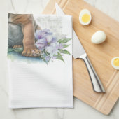 Mastiff Hund Mama Floral Geschirrtuch (Viertel Falte)