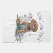 Mastiff Hund Mama Floral Geschirrtuch (Horizontal)