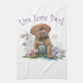 Mastiff Hund Mama Floral Geschirrtuch