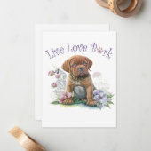 Mastiff Hund Mama Floral Mitteilungskarte (Vorderseite/Rückseite Beispiel)