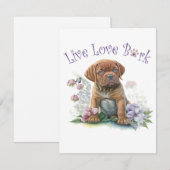 Mastiff Hund Mama Floral Mitteilungskarte (Vorne/Hinten)