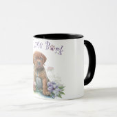 Mastiff Hund Mama Floral Tasse (VorderseiteRechts)