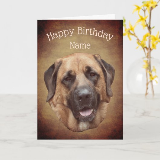Mastiff Hund Personalisiert Geburtstagskarte Karte (Gelbe Blume)