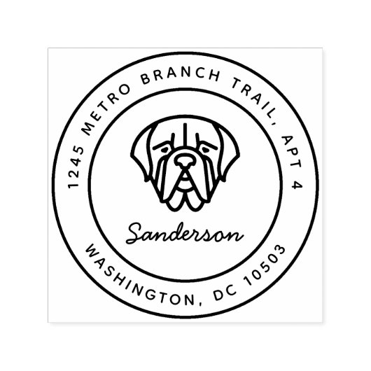 Mastiff Hund Rücksendeadresse Briefmarke Selbstfar Permastempel (Design)
