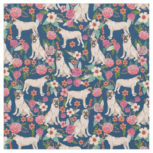 Mastiff Hund Vintag Florenz Stoff (Nahaufnahme)