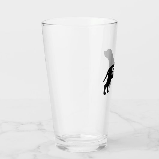 Mastiff Hunde Silhouette Personalisiertes Trinkgla Glas (Rechts)
