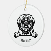 Mastiff Hundeschmuck Keramik Ornament (Links)