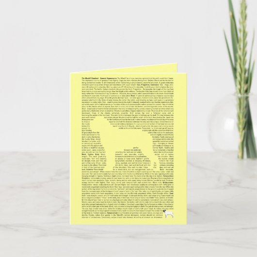 Mastiff HUNDEZUCHTVERBAND Breed Standard Card Karte (Vorderseite)