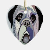 Mastiff in den Denim-Farben Keramik Ornament (Rechts)