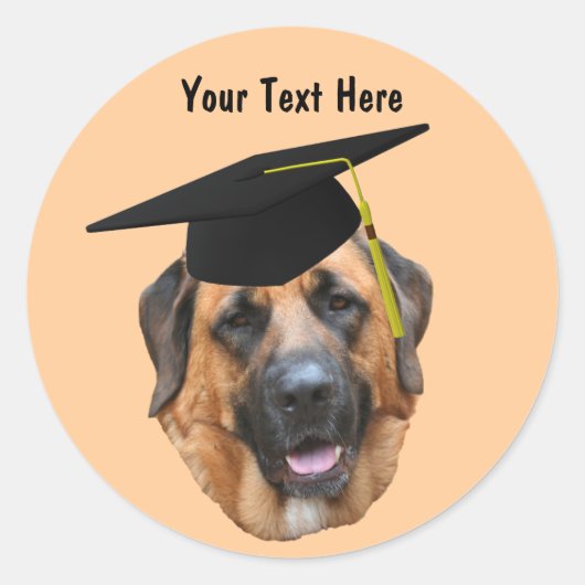 Mastiff in Graduation Cap Funny Dog Sticker (Vorderseite)