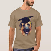 Mastiff in Graduation Cap Funny Dog T-Shirt (Vorderseite)