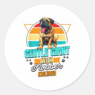 Mastiff-Liebhaber Lustiger Mastiff-Hund Retro  Runder Aufkleber