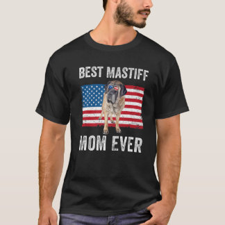 Mastiff Mama Mama American Flag English Mastiff Lo T-Shirt