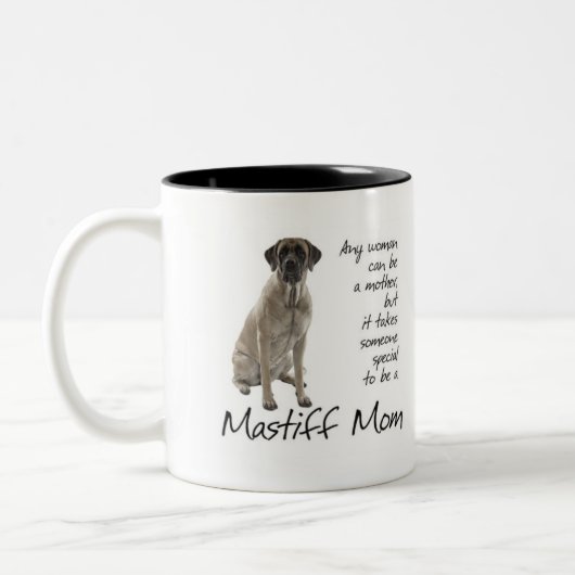 Mastiff-Mama-Tasse Zweifarbige Tasse (Links)