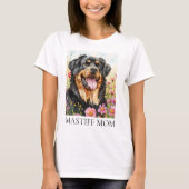 Mastiff Mama Wasserfarbener Hundeshirt T-Shirt (Vorderseite)