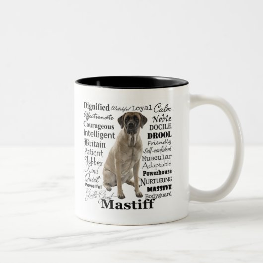 Mastiff-Merkmal-Tasse Zweifarbige Tasse (Rechts)