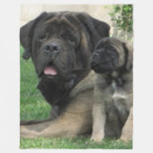 MASTIFF-MUTTER und WELPE Fleecedecke (Vorderseite)