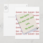 Mastiff Naughty oder Nice Feiertagspostkarte (Vorne/Hinten)