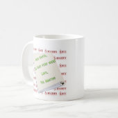 Mastiff Naughty oder Nice Kaffeetasse (Vorderseite Links)