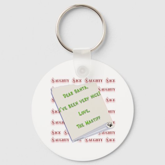 Mastiff Naughty oder Nice Schlüsselanhänger (Vorderseite)