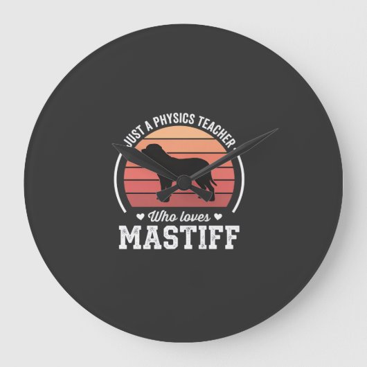 Mastiff Physiklehrer Hunde Liebhaber Große Wanduhr (Vorderseite)