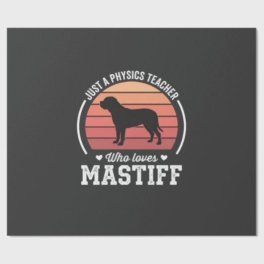 Mastiff-Physiklehrer-Hundefreund Geschenkpapier (Flach)