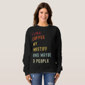 Mastiff Retro Hund und Kaffee Sweatshirt (Vorne ganz)